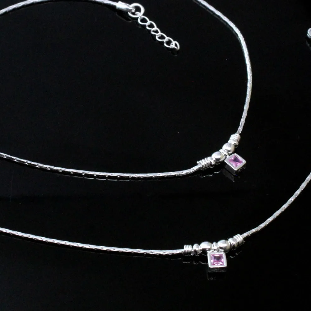 Indian Real 925 Silver Anklets Ankle Bracelet 10.5"