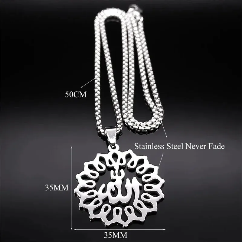 Islam Quran Allah Arabic Chain Necklace for Women Men