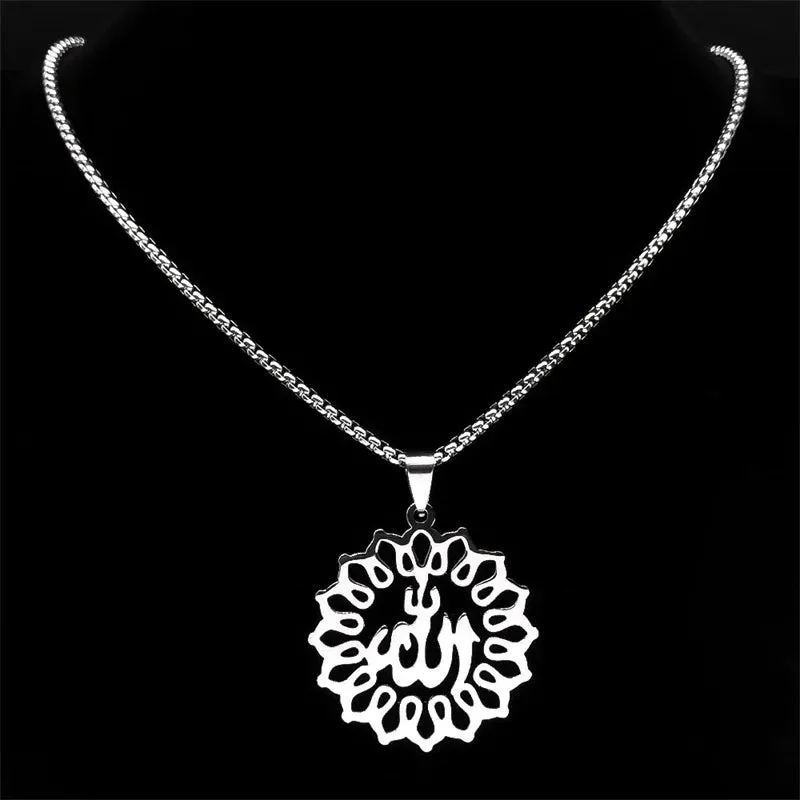 Islam Quran Allah Arabic Chain Necklace for Women Men