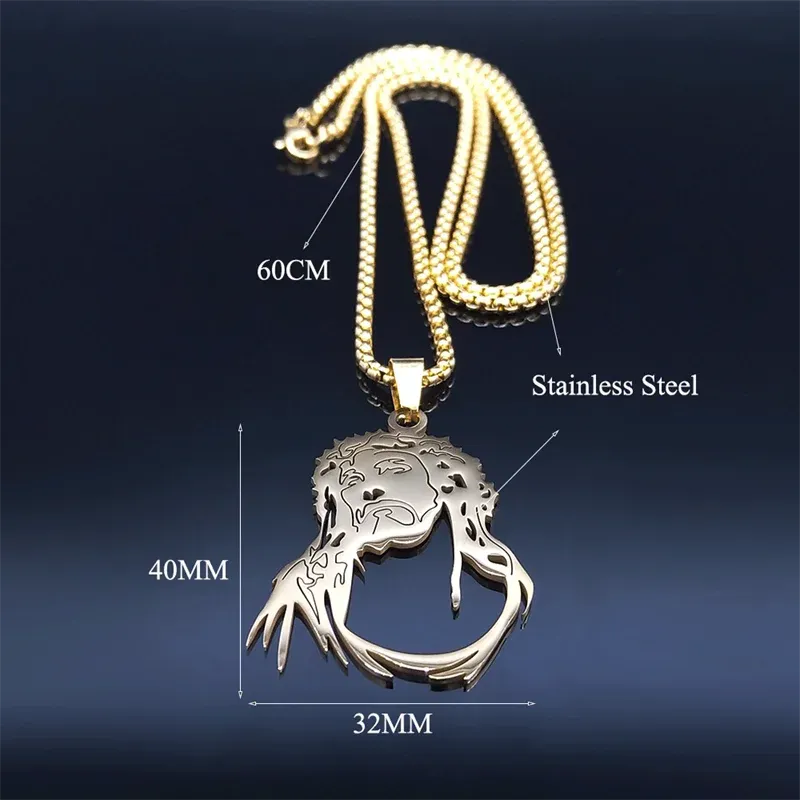 Jesus Catholic Pendant Necklaces Stainless Steel Women/Men Gold Color Chain Necklace