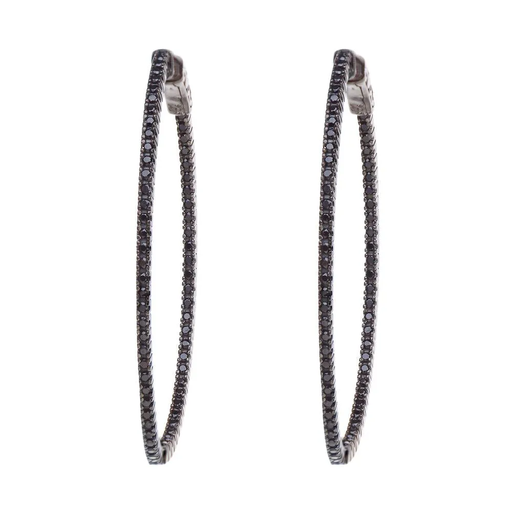 LARGE OVAL HOOPS, BLACK