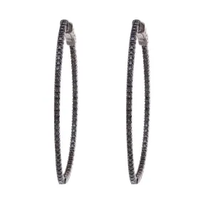 LARGE OVAL HOOPS, BLACK