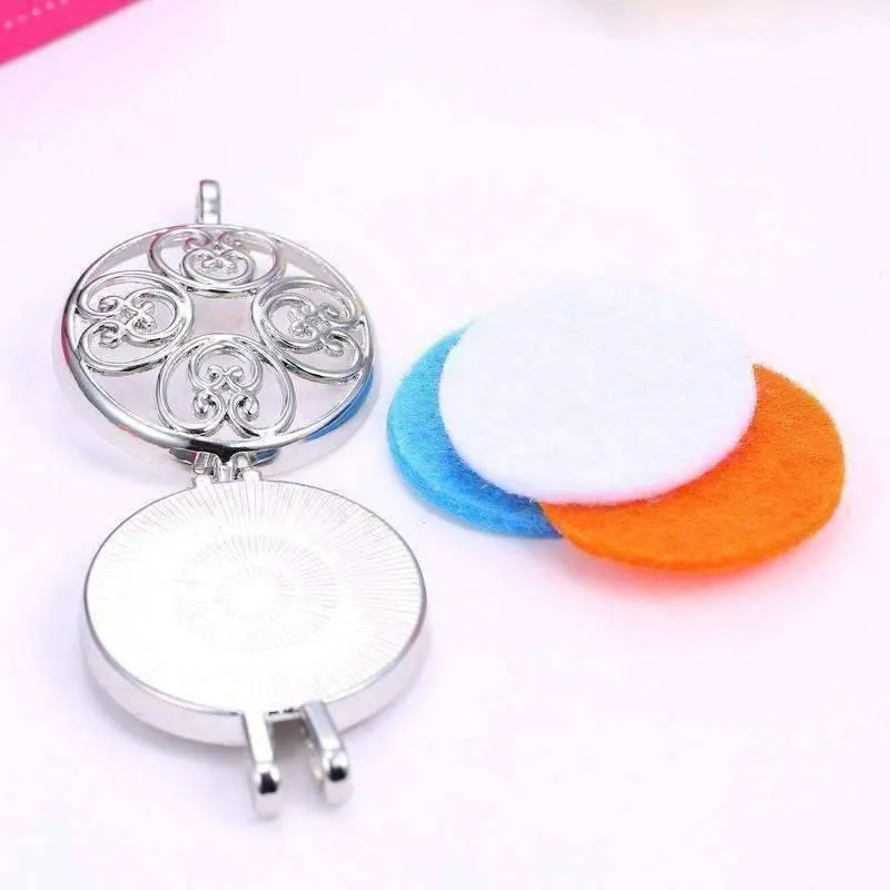 Large Round Filigree Aromatherapy Scent Diffuser Locket Necklace