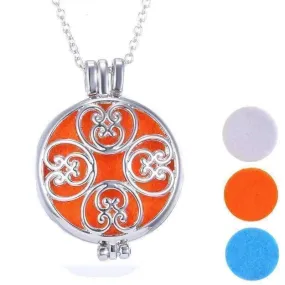 Large Round Filigree Aromatherapy Scent Diffuser Locket Necklace