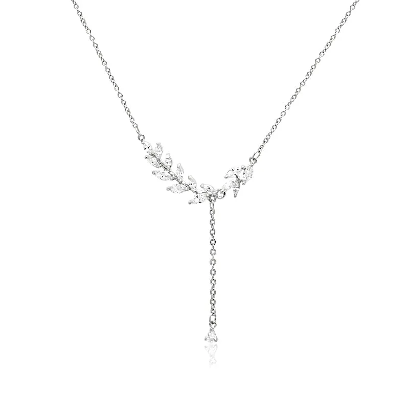 Leaf Cubic Zirconia Necklace