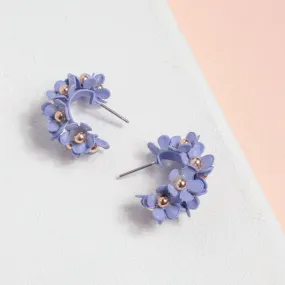 Lilac Floral Huggie Hoops