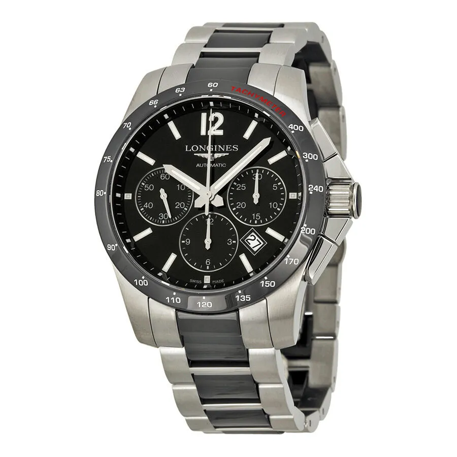 Longines Conquest Automatic Chronograph Black Dial Men's Watch L2.744.4.56.7