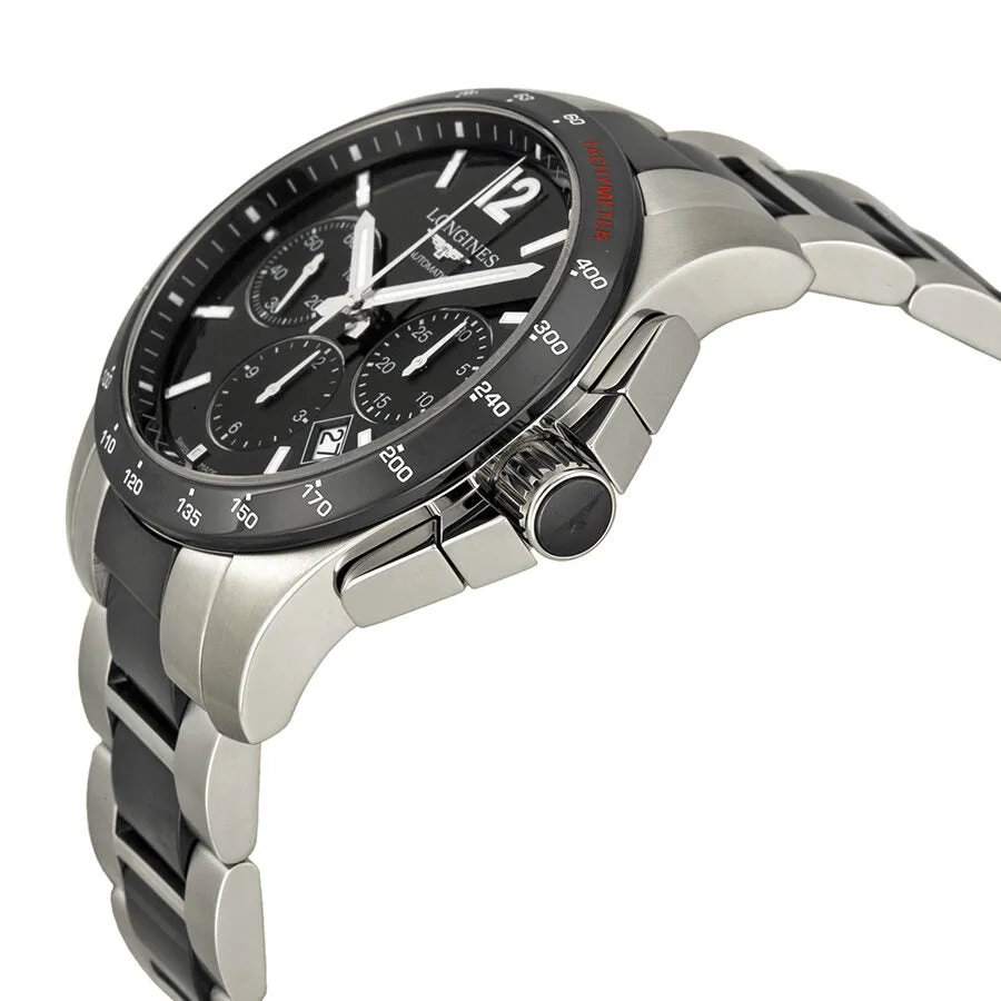 Longines Conquest Automatic Chronograph Black Dial Men's Watch L2.744.4.56.7