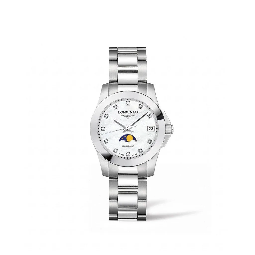 Longines Conquest Ladies' Diamond Moonphase Watch L33804876