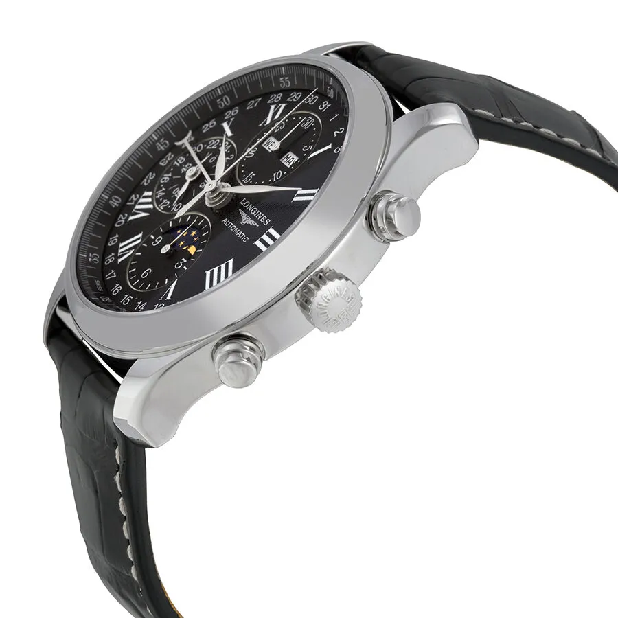 Longines Master Collection Automatic Black Dial Black Leather Strap Men's Watch L2.773.4.51.7