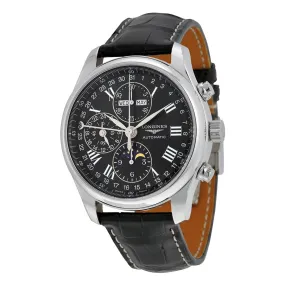 Longines Master Collection Automatic Black Dial Black Leather Strap Men's Watch L2.773.4.51.7