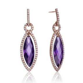 Louise Purple Oval Earrings