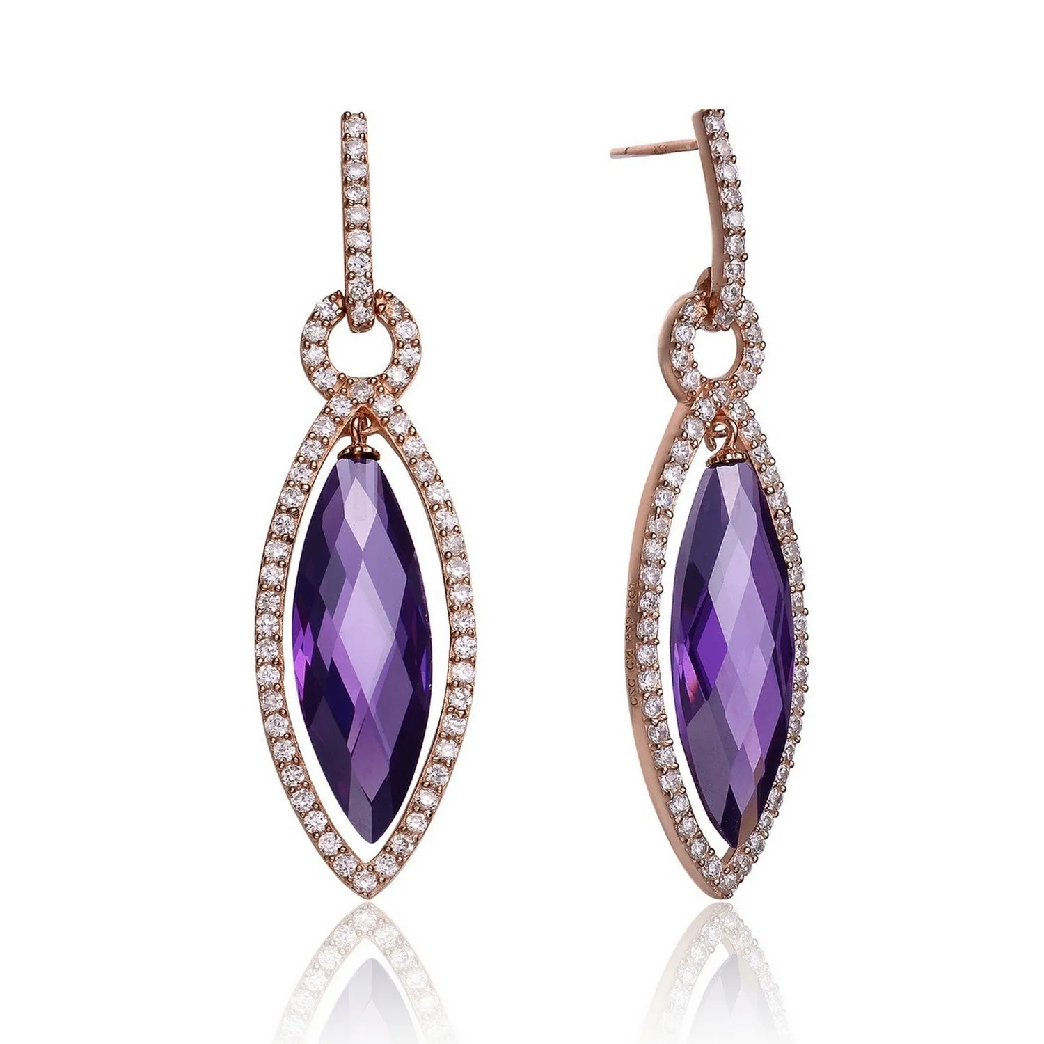 Louise Purple Oval Earrings