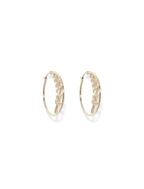 Lucie Diamante Leaf Hoop Earrings
