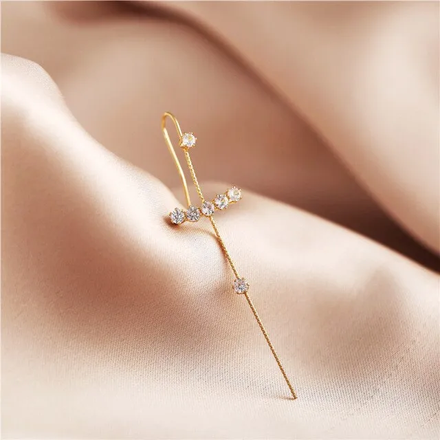 Luxury Hook Earring Crystal Geometry Long Earrings for Women