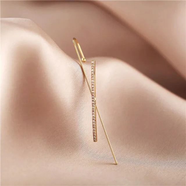 Luxury Hook Earring Crystal Geometry Long Earrings for Women