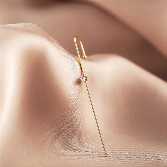 Luxury Hook Earring Crystal Geometry Long Earrings for Women
