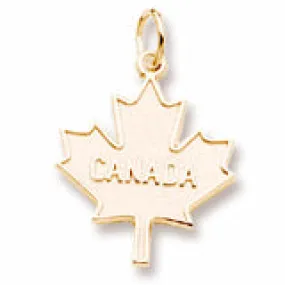 Maple Leaf, Canada Charm In Yellow Gold
