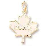 Maple Leaf, Canada Charm In Yellow Gold