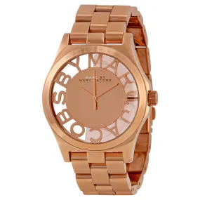 Marc by Marc Jacobs Henry Skeleton Dial Rose Gold-Tone Steel Ladies Watch MBM3207