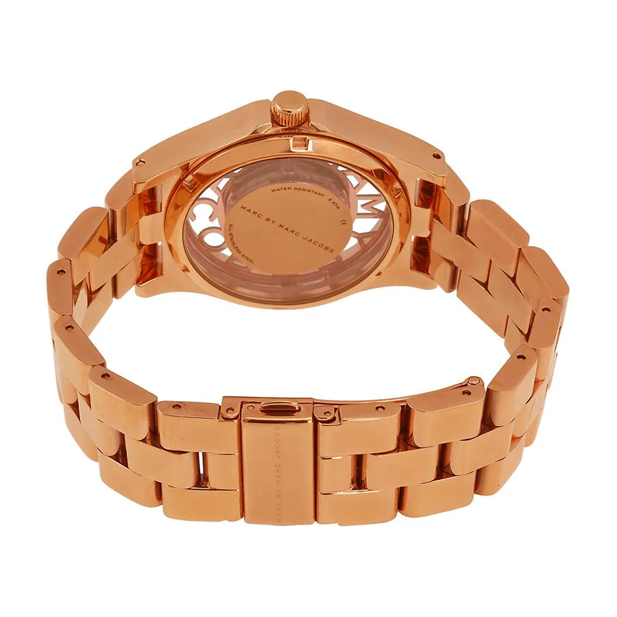 Marc by Marc Jacobs Henry Skeleton Dial Rose Gold-Tone Steel Ladies Watch MBM3207