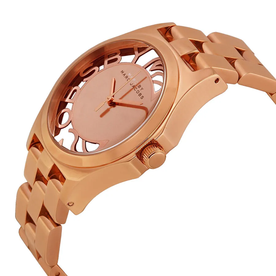 Marc by Marc Jacobs Henry Skeleton Dial Rose Gold-Tone Steel Ladies Watch MBM3207