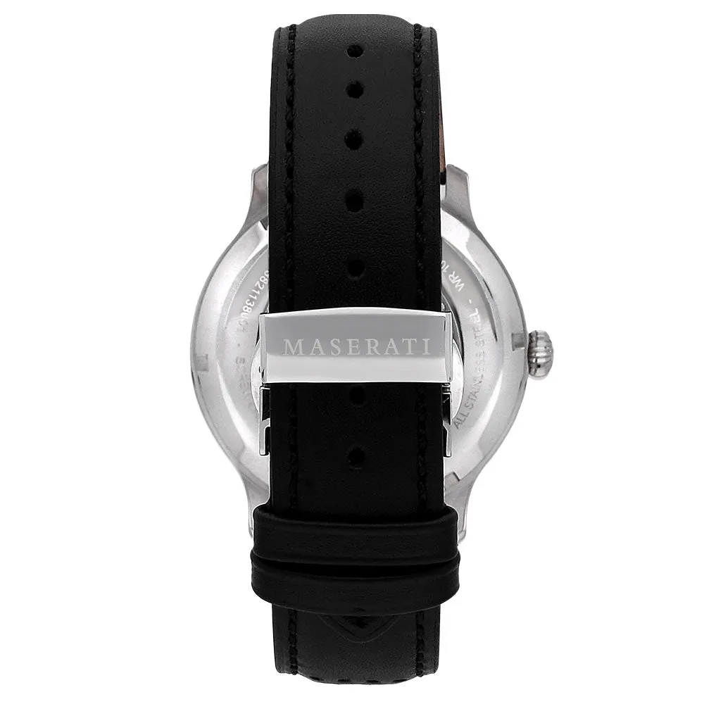 Maserati Epoca 42mm Automatic Skeleton Black Leather Men's Watch - R8821138001