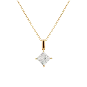 Mercury solitaire bale necklace 1ct