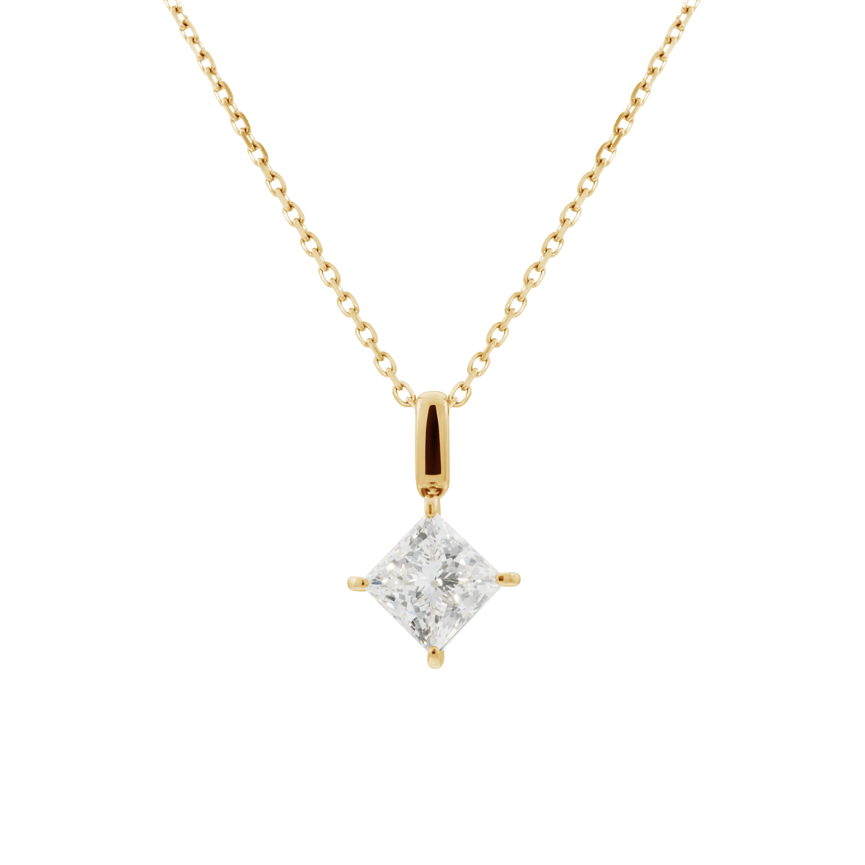 Mercury solitaire bale necklace 1ct