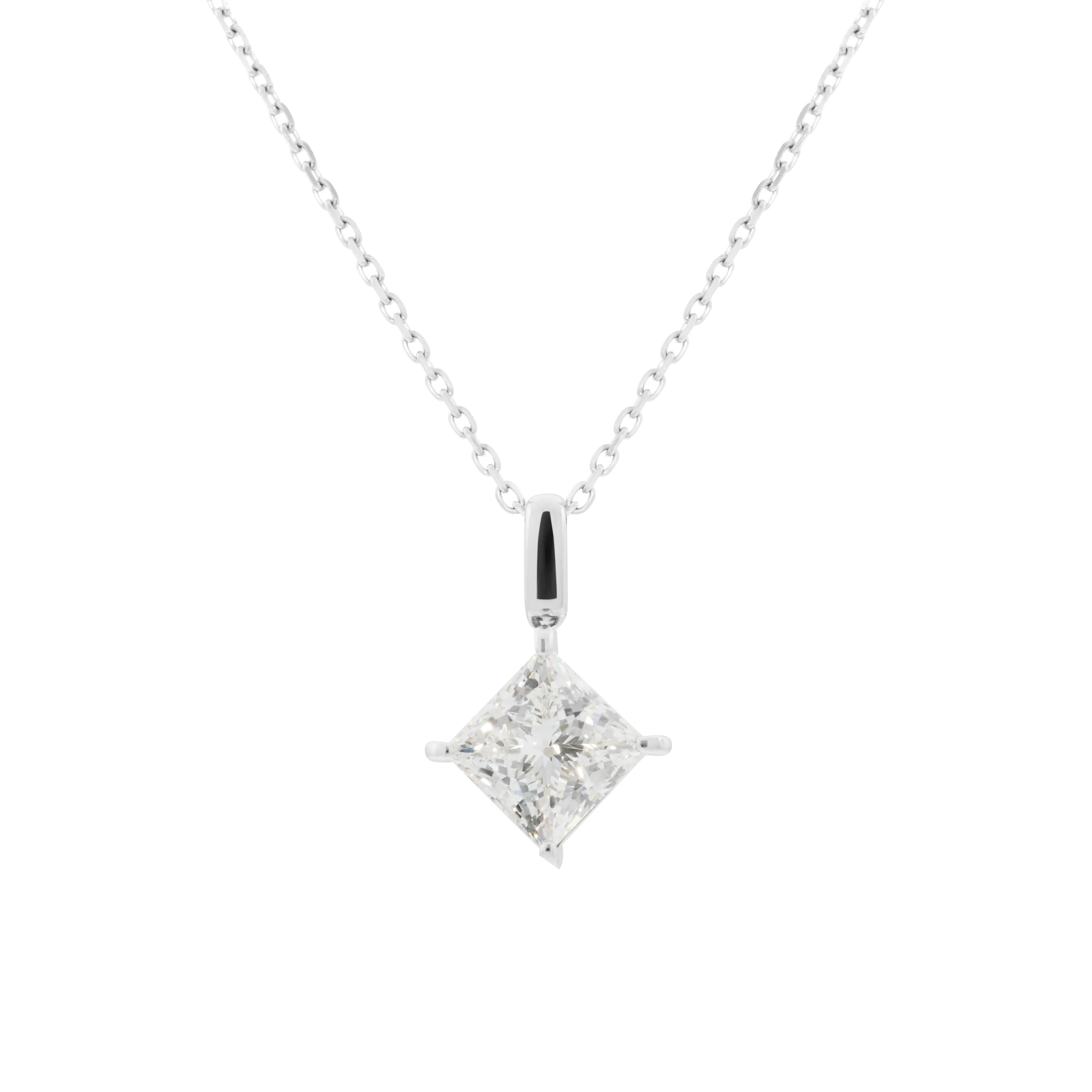 Mercury solitaire bale necklace 1ct