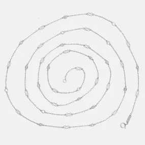 Mid-Century Diamond & Infinity Knot Guard Chain, 39"