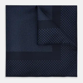 Midnight Blue Dot Silk Pocket Square
