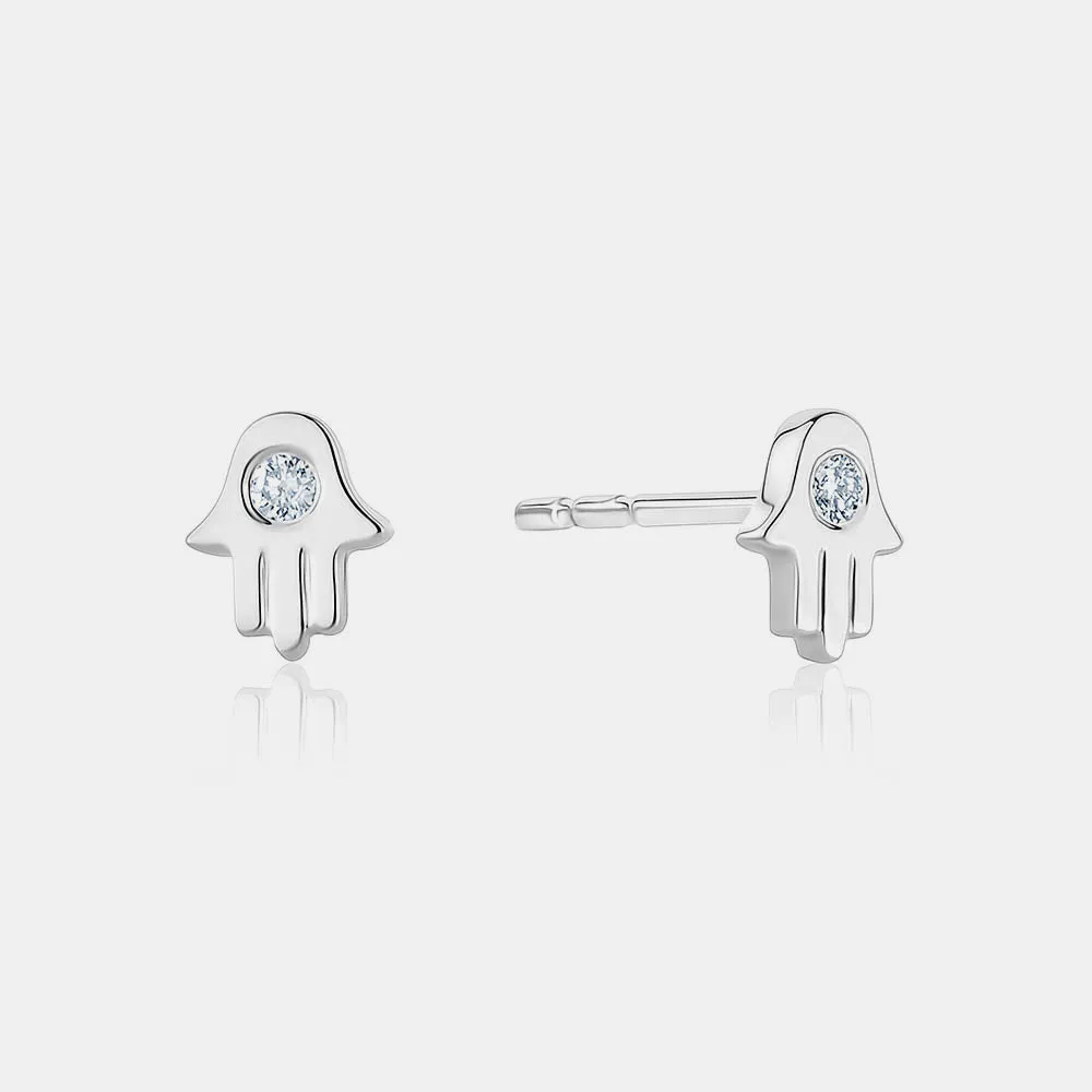 Mini Diamond Hamsa Studs