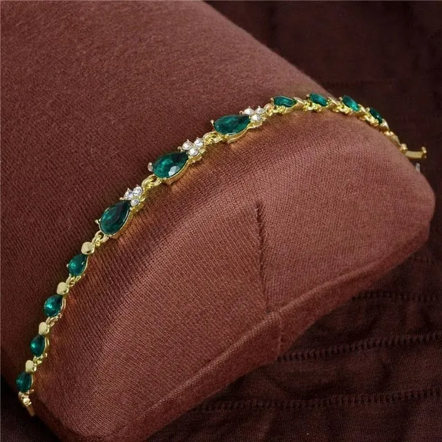 MISANANRYNE New 5 colors Beautiful Bracelet for Women Colorful Austrian Crystal Fashion Heart Chain Bracelet Wholesale