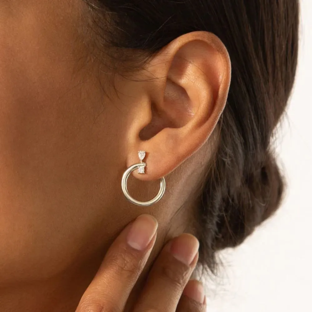 Monica Rich Kosann Midi Galaxy Wrap Hoop Earrings with White Sapphires