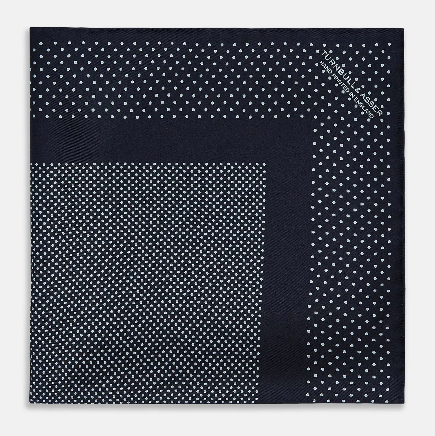 Navy and Light Blue Dot Silk Pocket Square