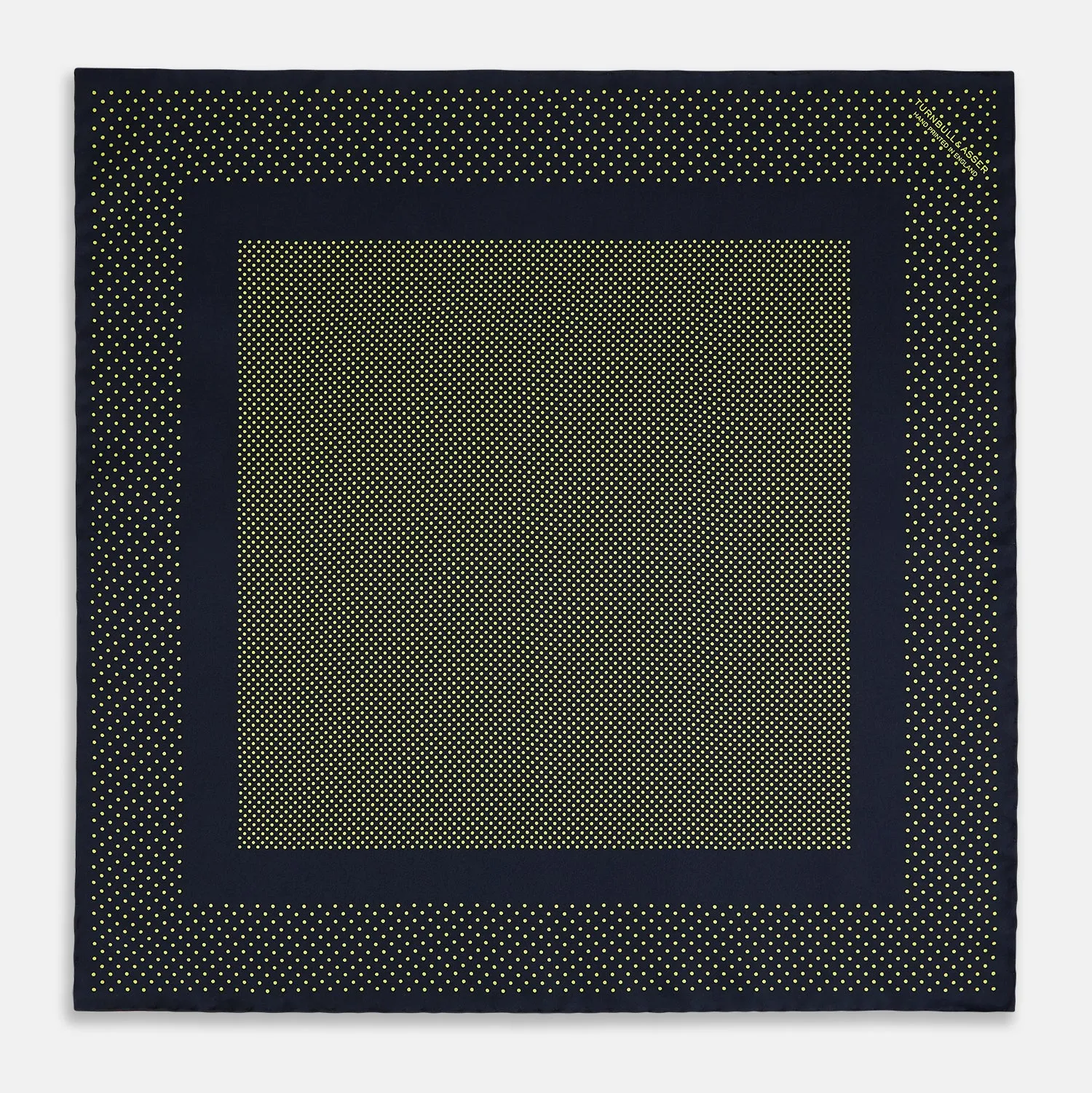 Navy and Yellow Dot Silk Pocket Square