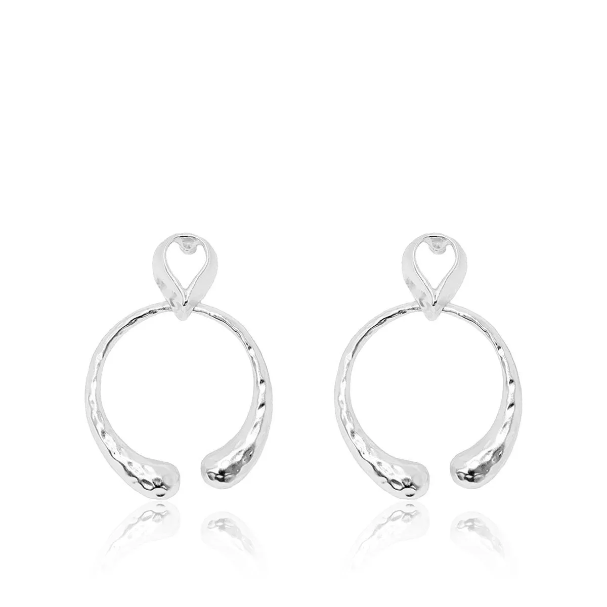 Open Circle Drop Statement Earrings