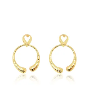 Open Circle Drop Statement Earrings