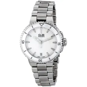 Oris Aquis Date Steel & Ceramic Ladies Watch 733-7652-4156MB 01 733 7652 4156-07 8 18 01P