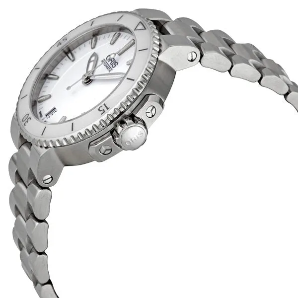 Oris Aquis Date Steel & Ceramic Ladies Watch 733-7652-4156MB 01 733 7652 4156-07 8 18 01P