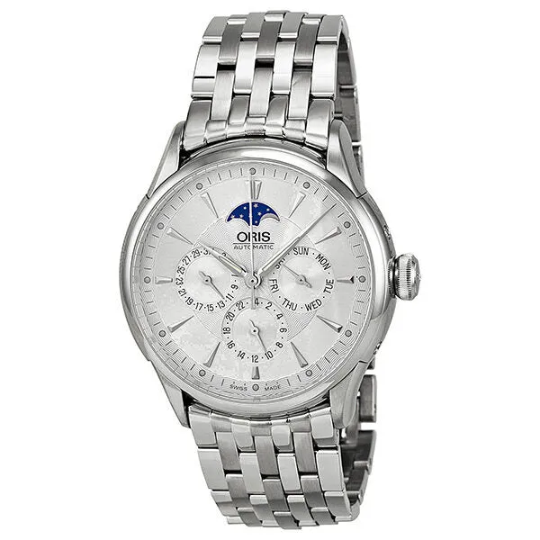Oris Artelier Complication GMT Automatic Silver Dial Men's Watch 581-7592-4091MB