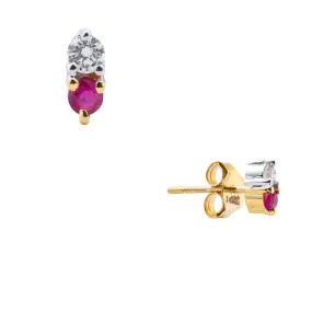 Paloma, Double Ruby Diamond Studs