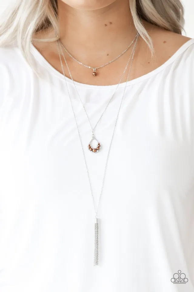 Paparazzi Necklace ~ Be Fancy - Brown
