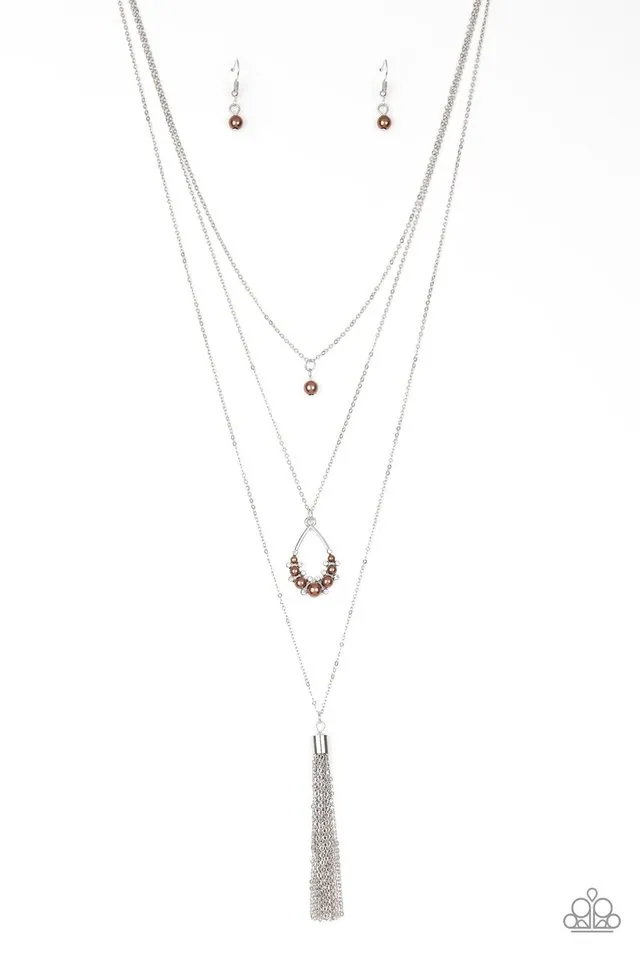 Paparazzi Necklace ~ Be Fancy - Brown