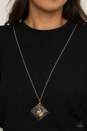 Paparazzi Necklace ~ Timelessly Tilted - Yellow