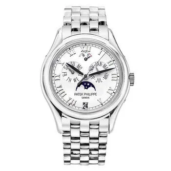 Patek Philippe Annual Calendar Moonphase Silver Dial Gold Stainless Steel Automatic Men's Watch 5036-1R
