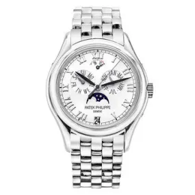 Patek Philippe Annual Calendar Moonphase Silver Dial Gold Stainless Steel Automatic Men's Watch 5036-1R