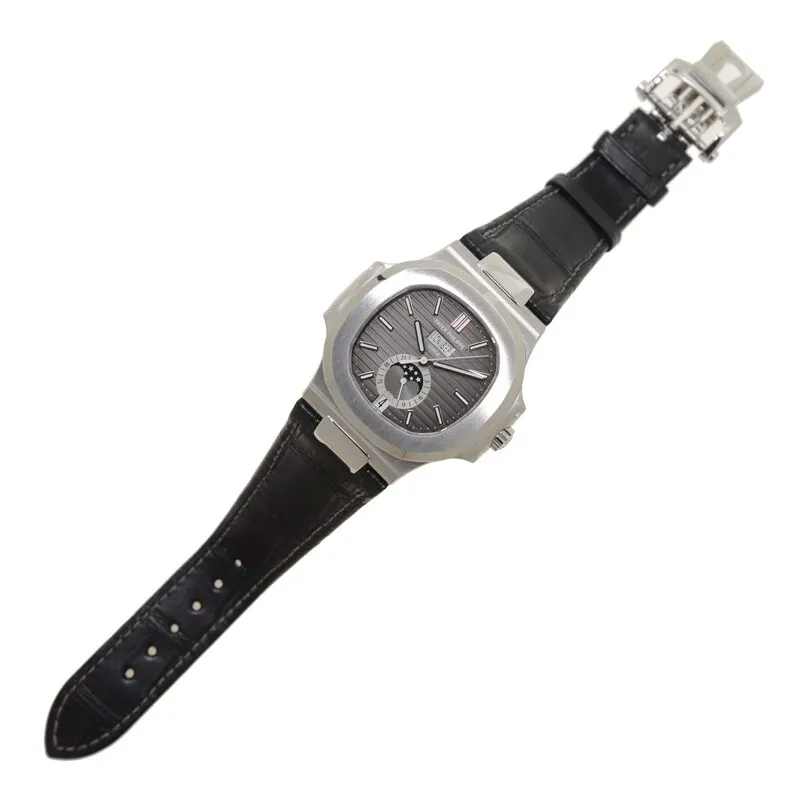 Patek Philippe Nautilus Automatic GMT Moonphase Black Dial Stainless Steel Men's Watch 5726A-001