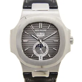 Patek Philippe Nautilus Automatic GMT Moonphase Black Dial Stainless Steel Men's Watch 5726A-001